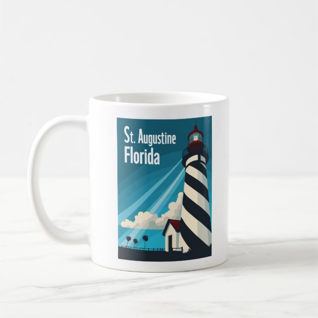 St. Augustine FL - Lighthouse on Anastasia Island Coffee Mug (Left)