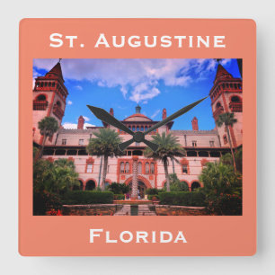 St. Augustine, FL - Ponce de Leon Hotel Square Wall Clock
