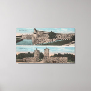 St. Augustine, FL - View of Ft. Marion & City Canvas Print