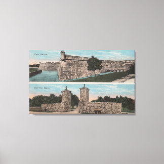 St. Augustine, FL - View of Ft. Marion & City Canvas Print