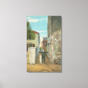 St. Augustine, FL - View of Treasury Street & Canvas Print