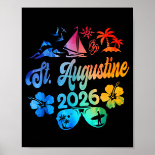 St. Augustine Florida 2026 Vacation Tie Dye Summer Poster
