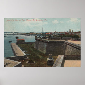 St. Augustine, Florida - Aerial of Ft. Marion Poster