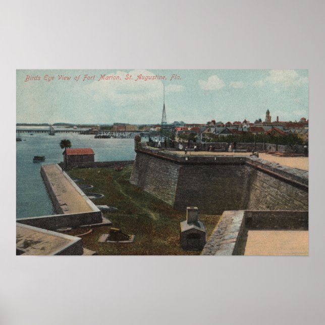 St. Augustine, Florida - Aerial of Ft. Marion Poster (Front)