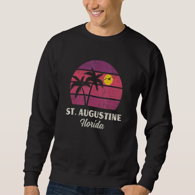 St Augustine Florida Beach Vacation Retro Summer V Sweatshirt (Front)