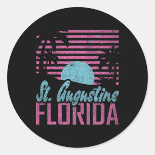 St. Augustine Florida Fl Citrus State Miami Vibes  Classic Round Sticker