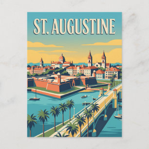 St. Augustine Florida Historic Retro Travel Poster Postcard