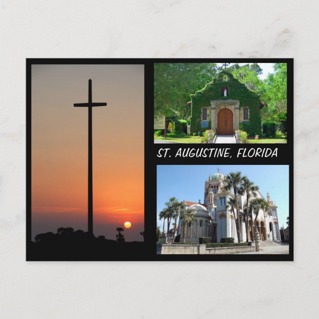 St. Augustine, Florida Holiday Postcard (Front)