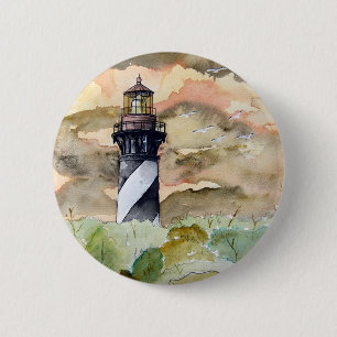 St Augustine Florida lighthouse painting 2 Inch Round Button