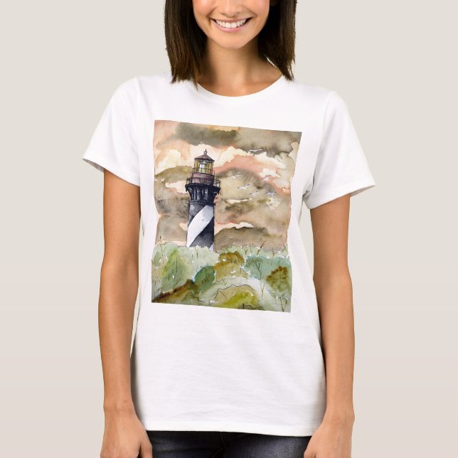 St Augustine Florida lighthouse painting T-Shirt (Front)