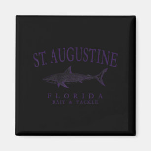 St augustine florida shark vintage plum art magnet