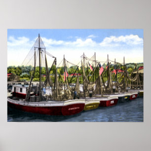 St. Augustine Florida Shrimp Boats Poster