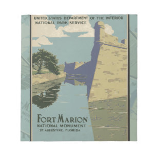 St. Augustine Florida Spanish Fort Marion Poster Notepad