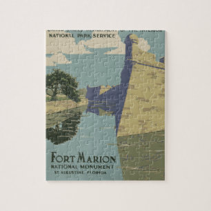 St. Augustine Florida Spanish Fort Poster Jigsaw Puzzle
