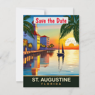 St. Augustine, Florida, Travel Postcard,  Save The Date