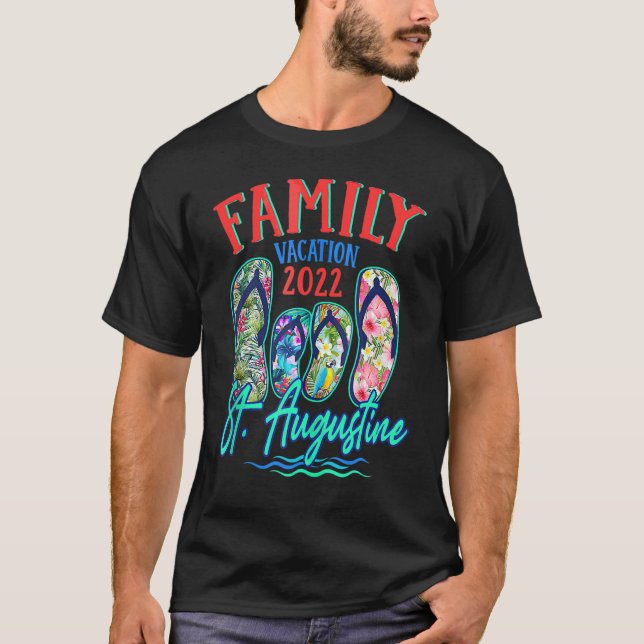 St Augustine Florida Vacation 2022 Flip Flops Fami T-Shirt (Front)