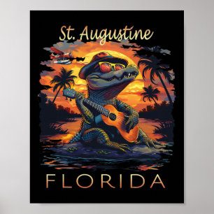 St. Augustine Florida Vacation Cute Alligator  Poster