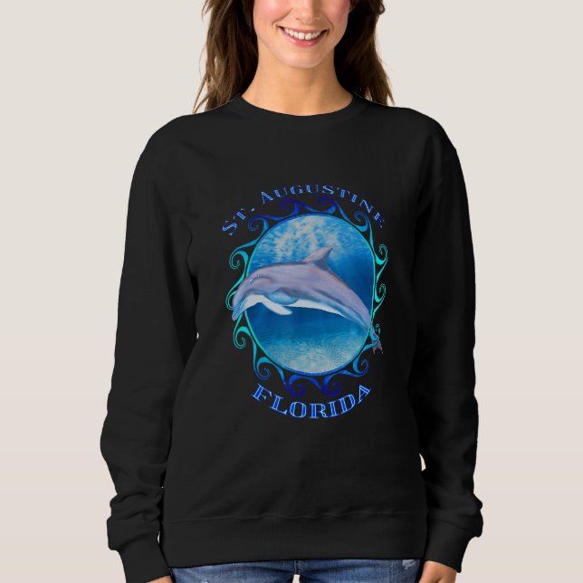 St Augustine Florida Vacation Souvenir Dolphin Sweatshirt (Front)