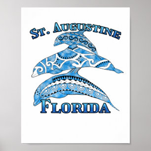 St. Augustine Florida Vacation Tribal Dolphins Poster
