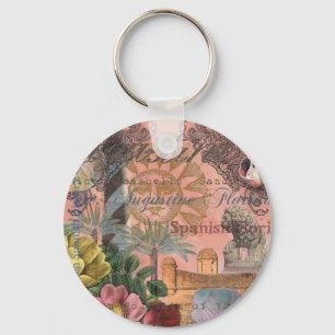 St. Augustine Florida Vintage Collage Keychain