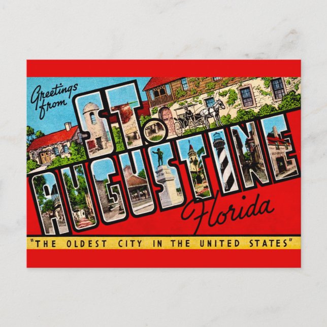  St Augustine Florida Vintage Postcard (Front)
