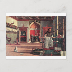 St. Augustine in His Study - Vittore Carpaccio Postcard