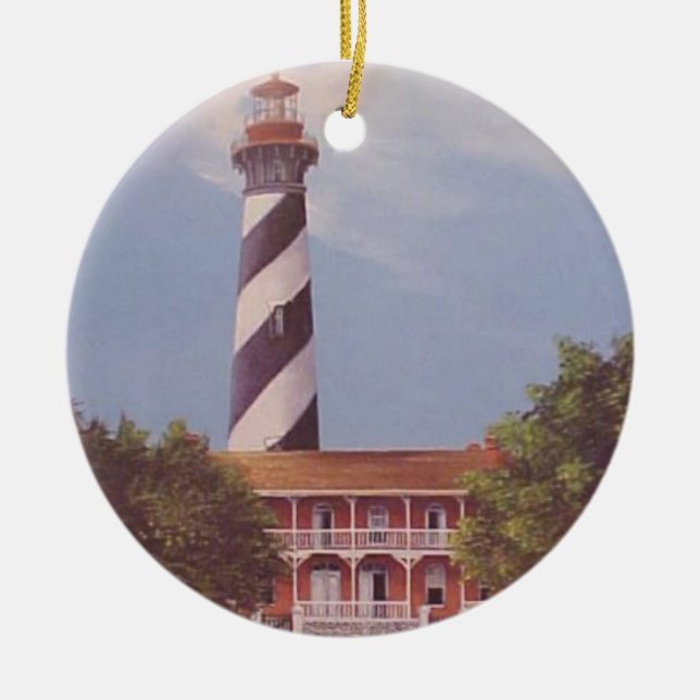 St. Augustine Lighthouse  Ceramic Ornament (Front)