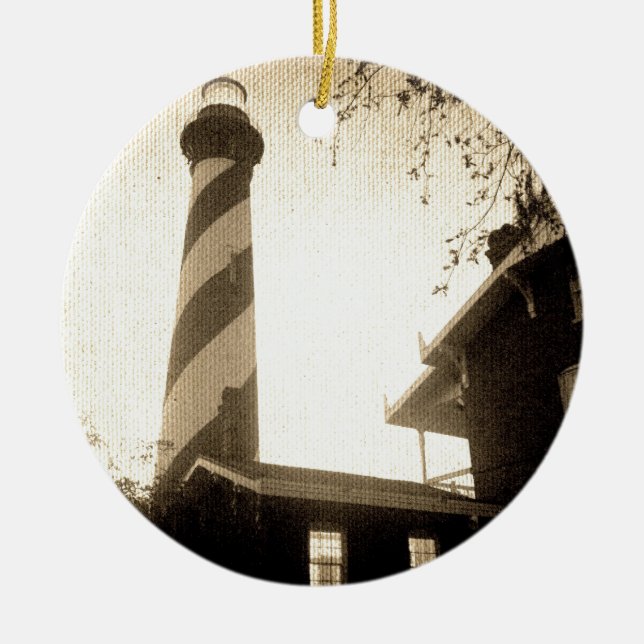St. Augustine Lighthouse Ceramic Ornament (Front)