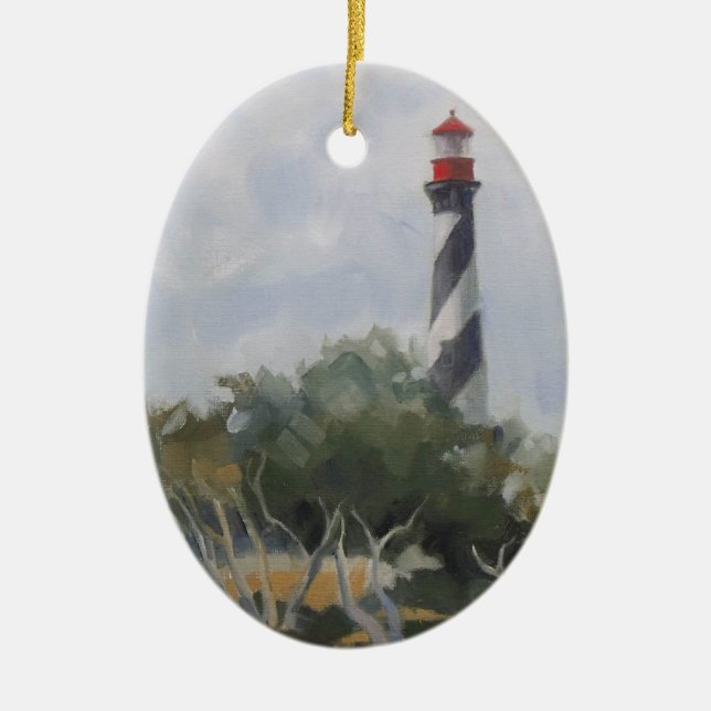 St. Augustine Lighthouse Ceramic Ornament (Front)