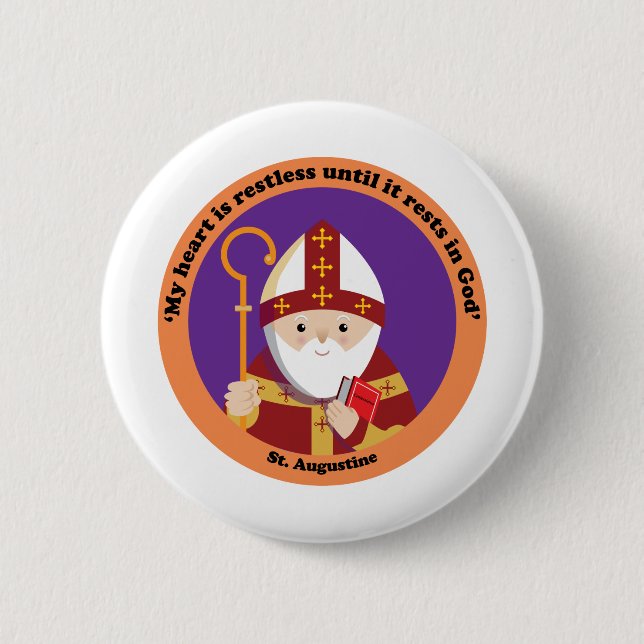 St. Augustine of Hippo 2 Inch Round Button (Front)
