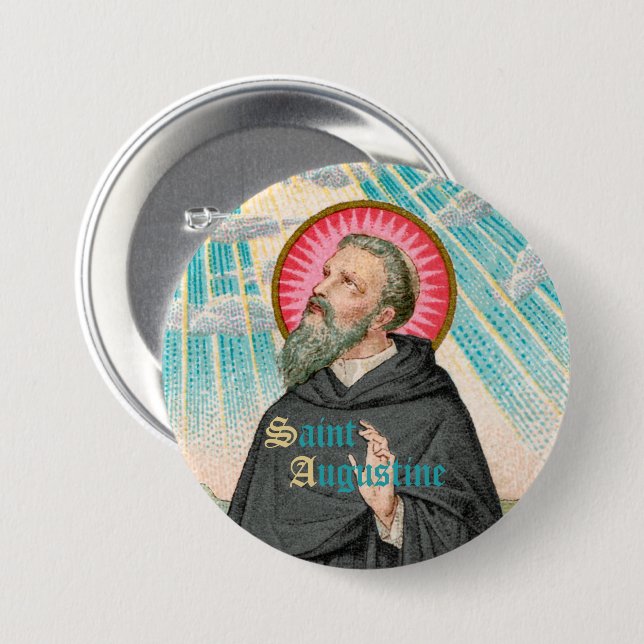 St. Augustine of Hippo (SAU 047; detail) 3 Inch Round Button (Front & Back)