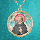 St. Augustine of Hippo (SAU 047; detail) Gold Plated Necklace<br><div class="desc">It is said the squeaky wheel gets the grease. In St. Monica’s family, it was the eldest son Augustine (354-430). Despite his upbringing, Augustine ran with a wild crowd at the Roman equivalent of college, lived with a mistress for fifteen years and fathered a child Adeodatus out of wedlock, spent...</div>