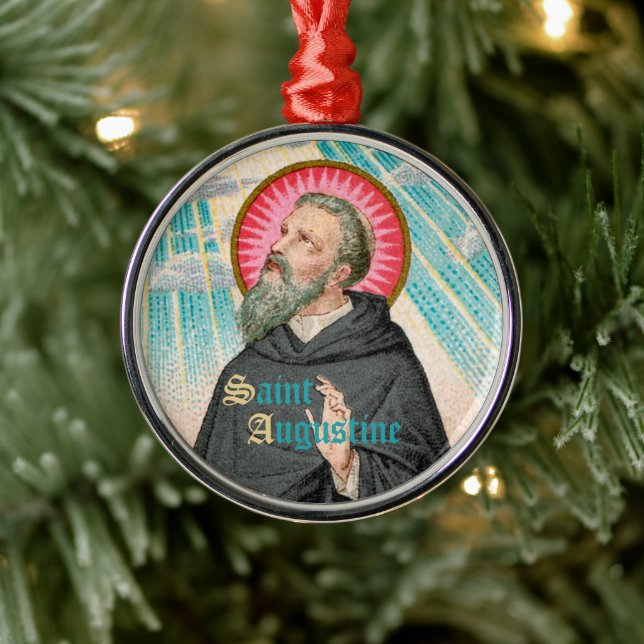 St. Augustine of Hippo (SAU 047; detail) Metal Ornament (Tree)