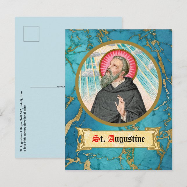 St. Augustine of Hippo (SAU 047; detail)  Postcard (Front/Back)