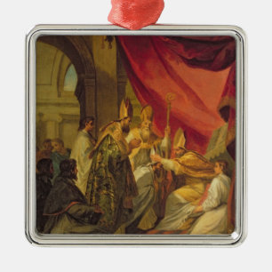 St. Augustine  ordained as the Bishop Metal Ornament