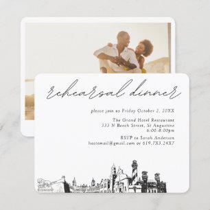 St Augustine Wedding Elegant Rehearsal Dinner Enclosure Card