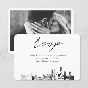 St Augustine Wedding Minimalist Sketch RSVP Enclosure Card