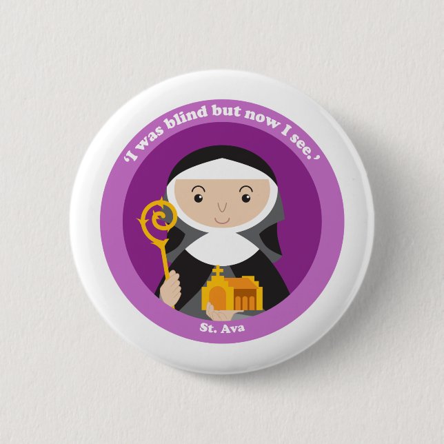 St. Ava 2 Inch Round Button (Front)