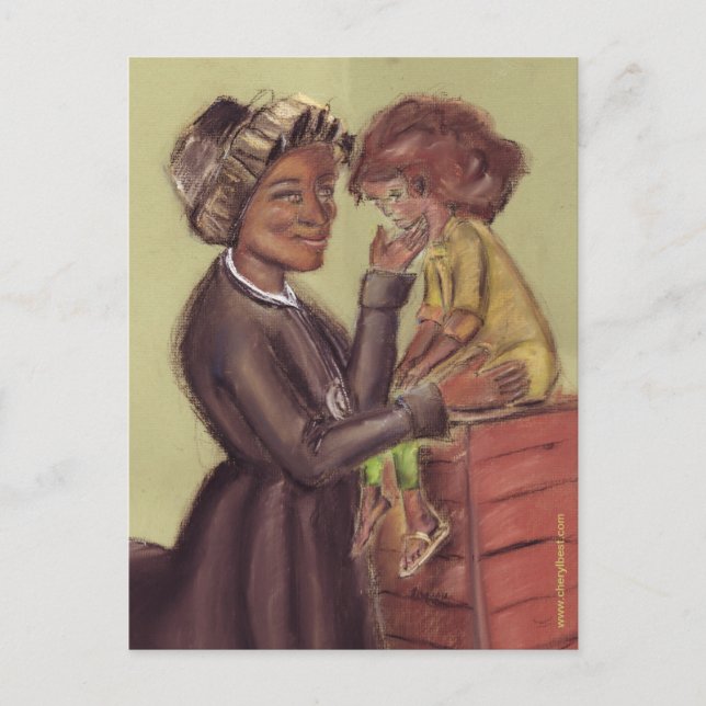 St Bakhita and child Postcard Praycard (Front)