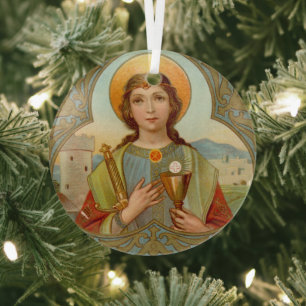 St. Barbara of Nicomedia (BK 001) Glass Ornament