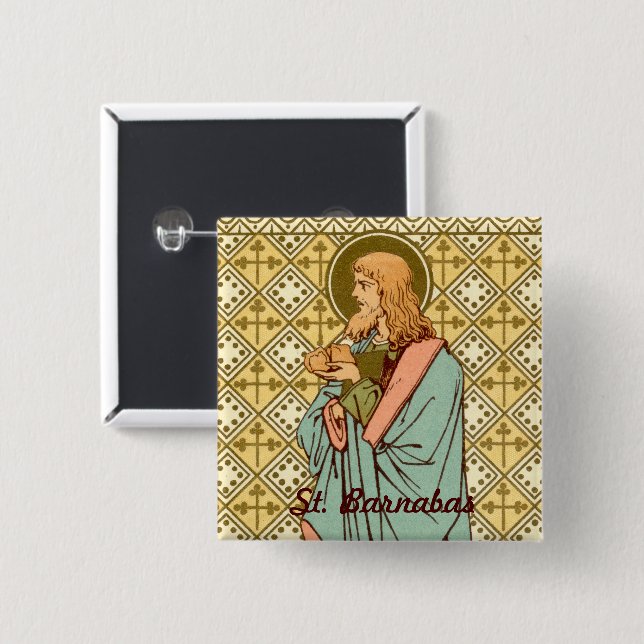 St. Barnabas the Apostle (RLS 02) 2 Inch Square Button (Front & Back)