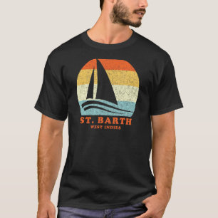St Barth West Indies Vintage Sailboat Sailing Vaca T-Shirt