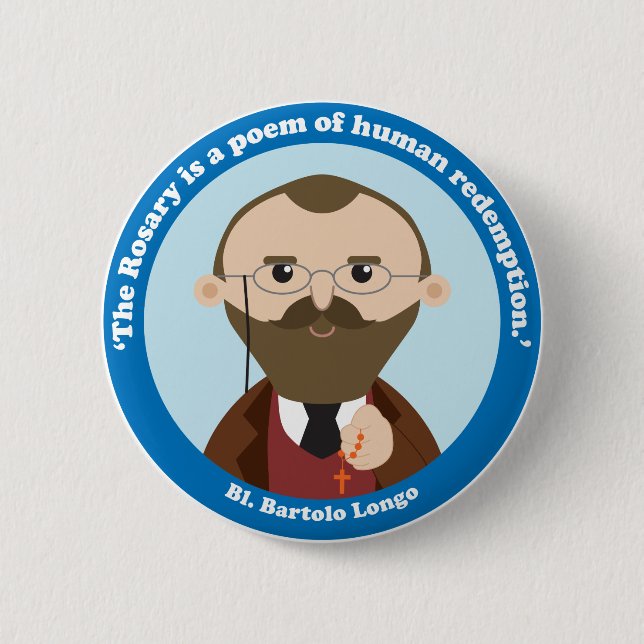 St. Bartolo Longo 2 Inch Round Button (Front)