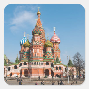 St. Basil cathedral in Moscow Square Sticker