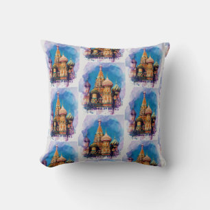 St Basil Cathedral Moscow Canvas Throw Pillow