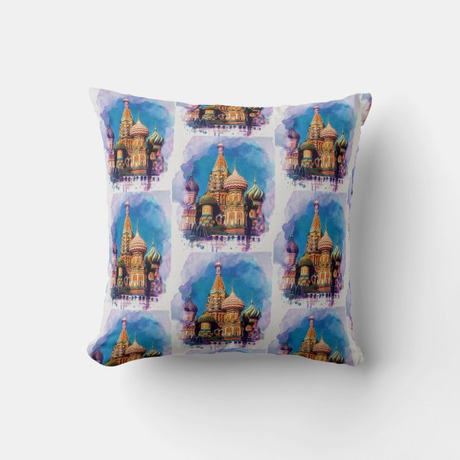 St Basil Cathedral Moscow Canvas Throw Pillow (Front)