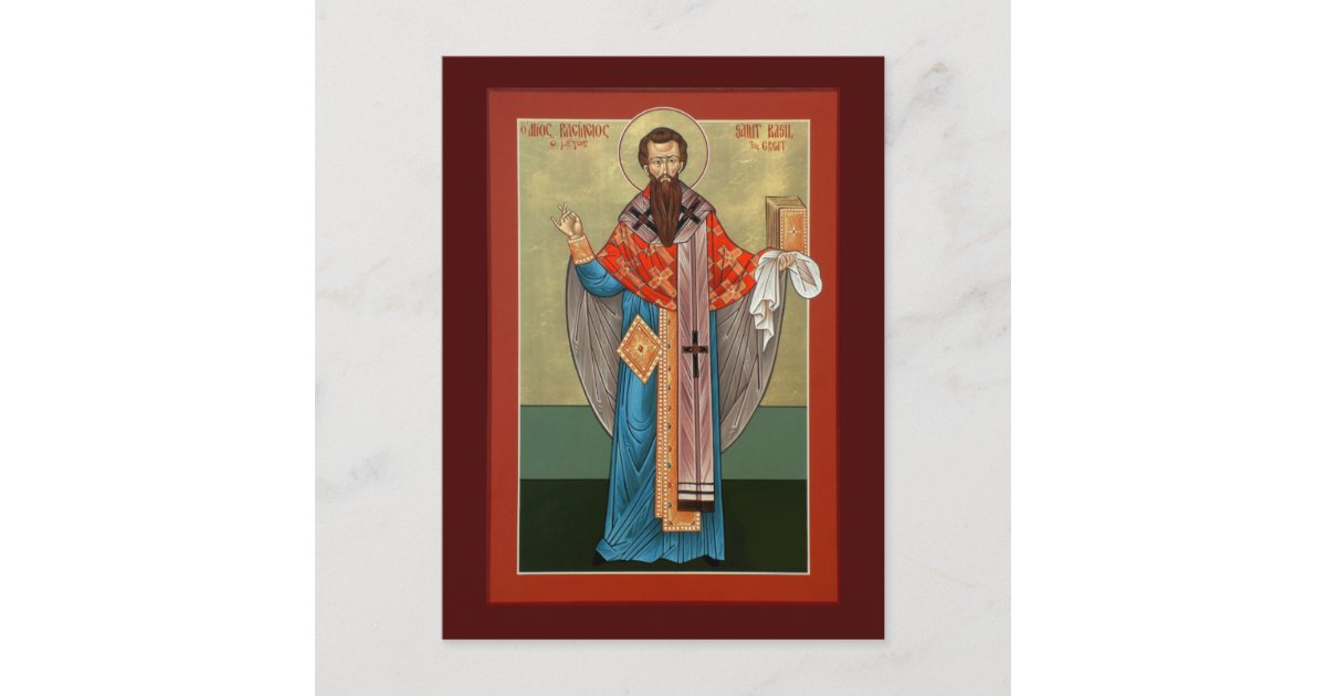 St. Basil the Great Prayer Card Zazzle