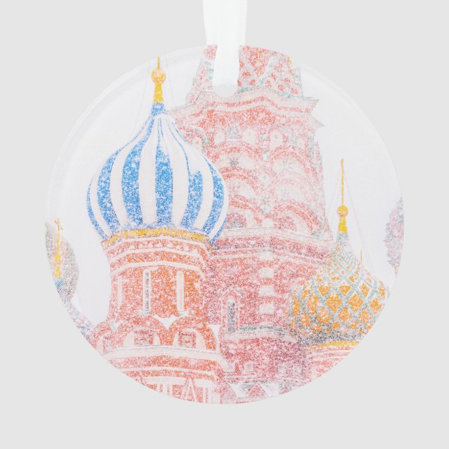 St Basil's Cathedral In Snowstorm Ornament (Back)