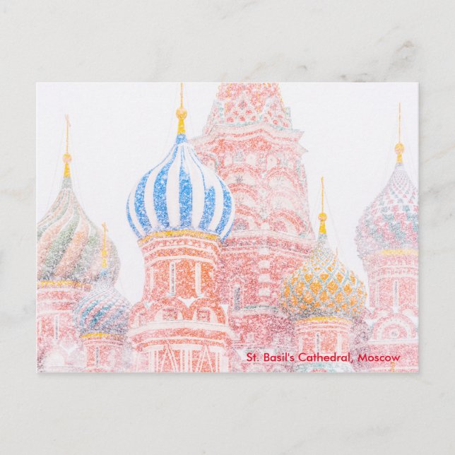 St Basil's Cathedral In Snowstorm Postcard (Front)