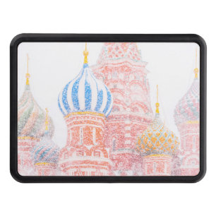 St Basil's Cathedral In Snowstorm Trailer Hitch Cover